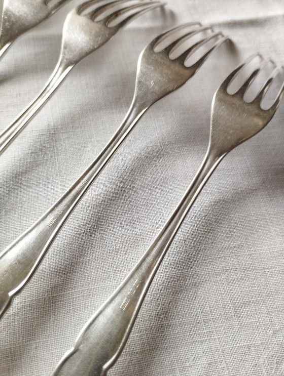 Image 1 of 8 petites fourchettes en métal argenté Sorsakoski