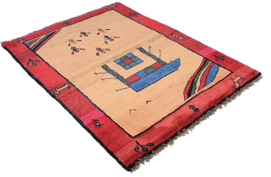 Image 1 of Original Persian carpet Gabbeh Ghashghai oriental carpet 159 cm x 118 cm old natural