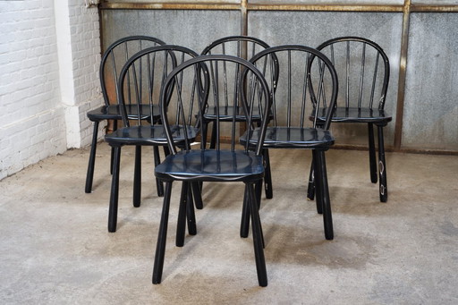 6 sedie da pranzo "Windsor" di Jørgen Anker Heegaard, Fritz Hansen, 1940