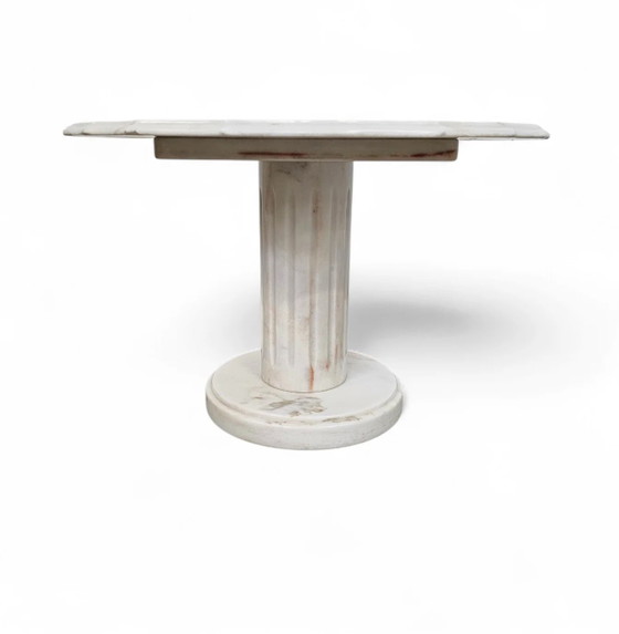 Neoklassieke Italiaanse wit Drapery marmeren Bijzet-/Salontafel – Koffietafelboeken, Marble (photo 9 of 17)