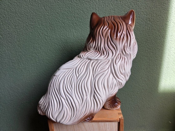 Image 1 of Statuetta vintage di gatto in ceramica