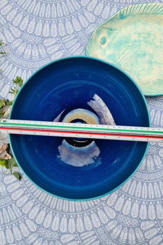 Image 1 of 1x Carl-Harry Stalhåne per Rörstrand, bellissima ciotola smaltata all'uovo blu