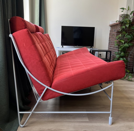 Leolux Volare Red - Free Pickup / Shipment Not Possible – 2 zitsbanken, Textile, Metal (photo 2 of 5)