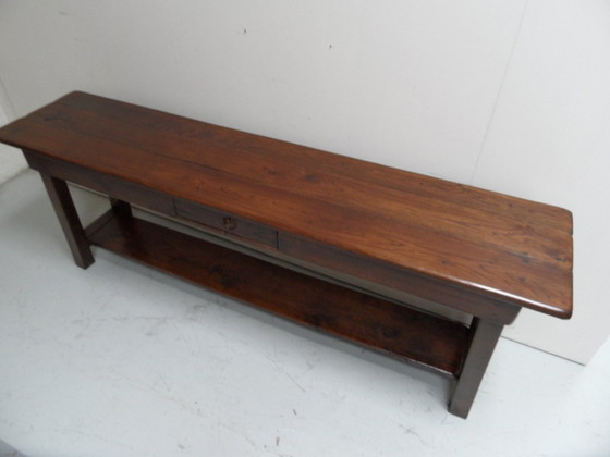 Image 1 of antiek eiken sidetable