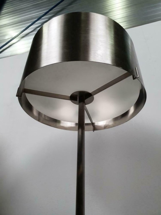 Image 1 of 2 grands lampadaires design en acier inoxydable avec variateur