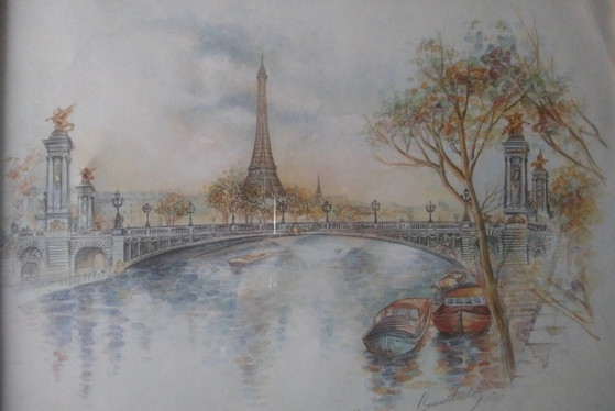 Paris watercolor print "Bernadette Voz" – Wall decoration, Paper, Glass (photo 8 of 17)
