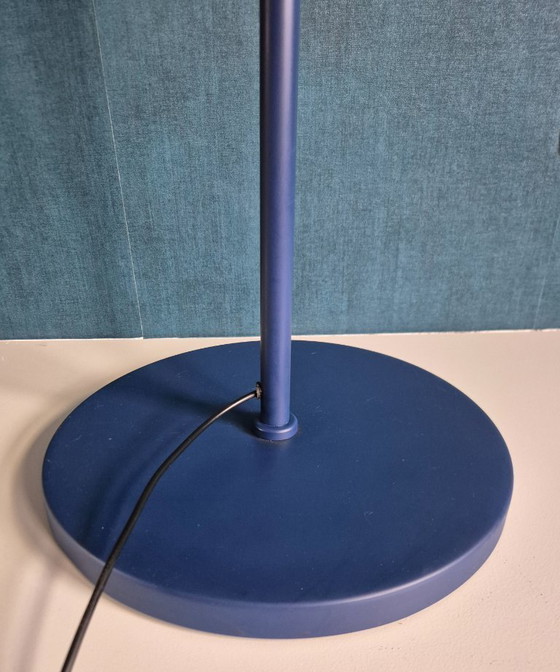 Image 1 of Vintage XL vloerlamp - Booglamp | blauw | chrome - Jaren 70