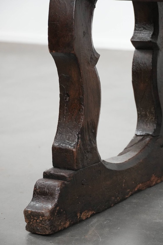 Image 1 of Antique English early 19th century hall bench/bench for the dining table made of oak