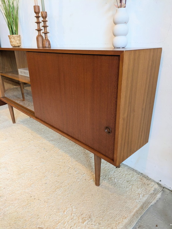 Image 1 of Vintage lowboard, sideboard with display area 