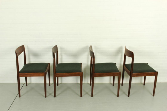 Image 1 of Sedie da pranzo in lana e teak di Lübke, anni '60, set di quattro