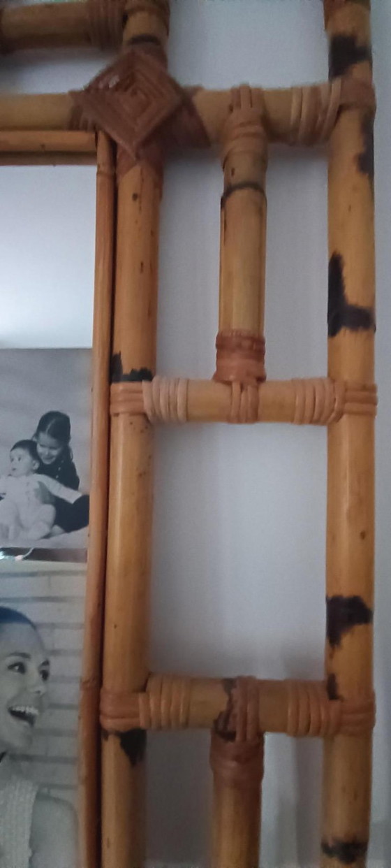 Original 70er Vivai del Sud Bambus Spiegel – Glas (photo 6 of 8)
