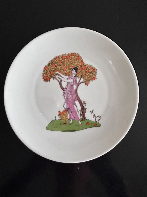 4 Porseleinen Borden in Art Deco Stijl, Deshouliéres Creatie – deshoulieres, Servies, Porcelain (photo 4 of 7)