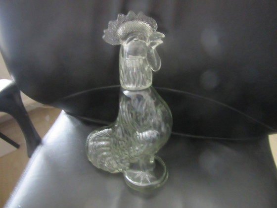 Glass Cockerel Decanter Bottle "V In A Circle" Maker's Mark For Summit Art Glass (Vogelsong) (photo 16 of 16)