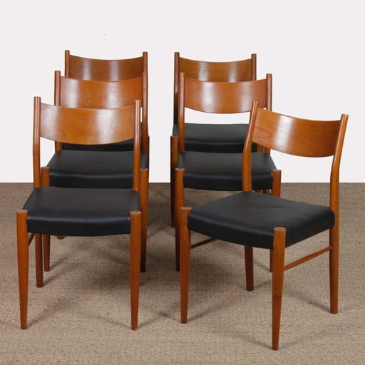 Suite of 6 chairs produced by Consorzio Sedie Friuli, 1960