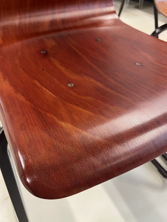 Image 1 of Retro Vintage Elmar Flötotto Pagholz/Galvanitas school stoelen