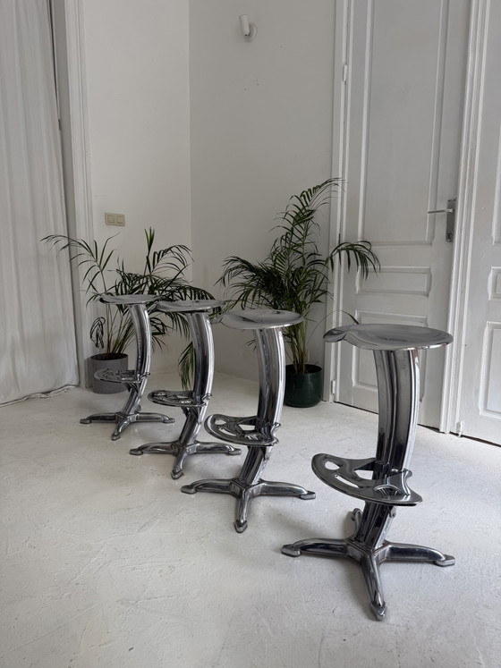 Image 1 of 4 vintage Lotus stools by Yasu Sasamoto for Dulton