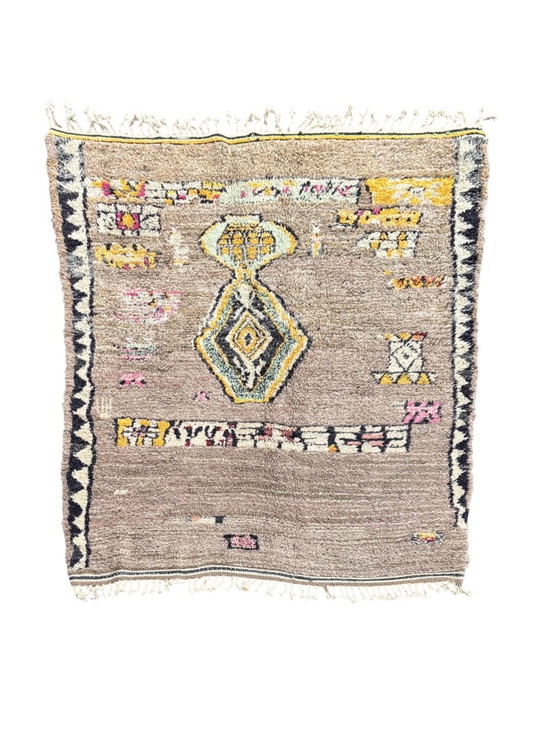 Image 1 of Alfombra bereber marroquí moderna de color gris