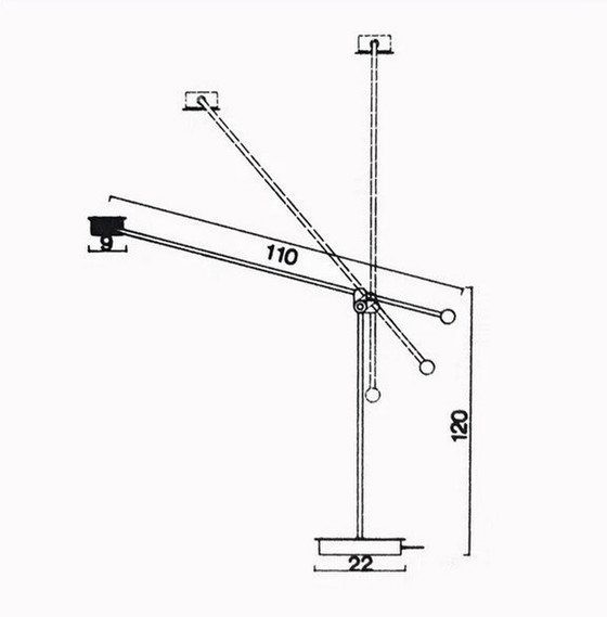 Image 1 of Lámpara de pie de diseño Stilnovo modelo Samurai