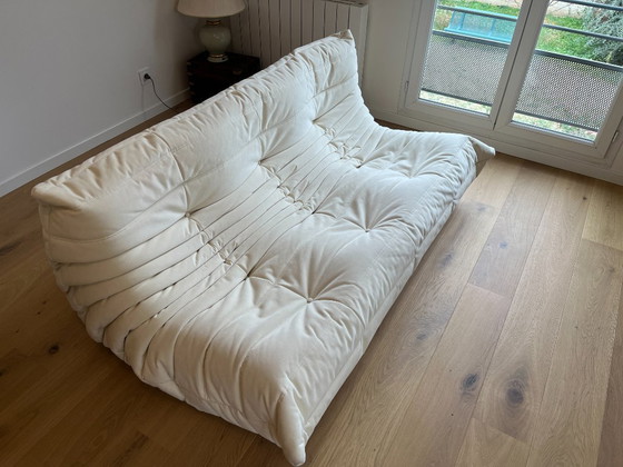 Image 1 of Canapé TOGO Ligne Roset 3 places ALCANTARA Eggshell - NEUF avec Facture