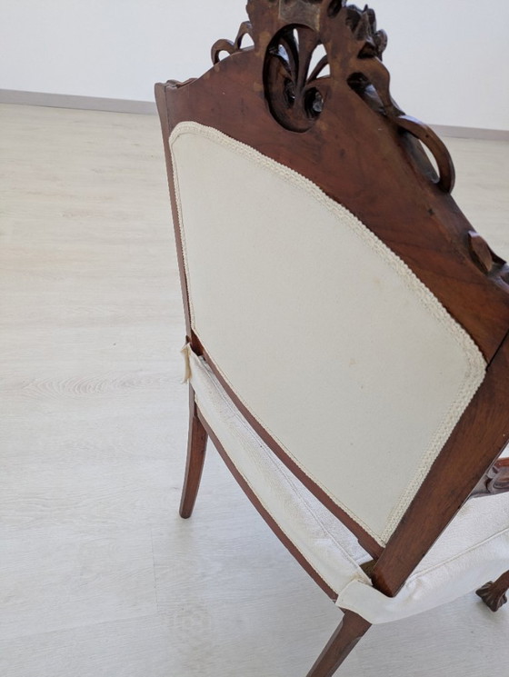 Image 1 of Art Nouveau - Sessel (2) - Holz, Stoff