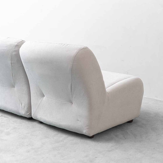 Pair of Vintage White Cotton Lounge Chairs – 70s Design – Chairs and lounge chairs (photo 7 of 9)