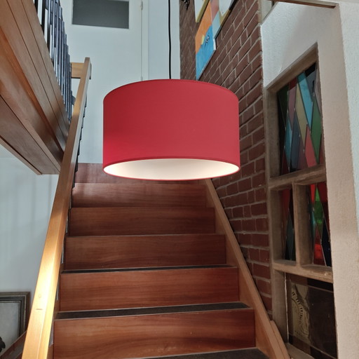 Lampada a sospensione Stéphane Davidts Ø40 cm – Paralume in tessuto rosso
