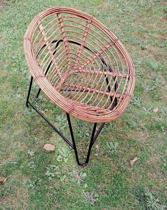 Image 1 of Paar bamboe en ijzeren stoelen uit Mid Century, 1960