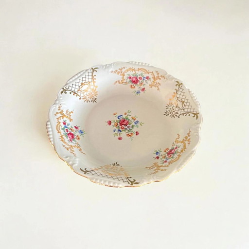 Vintage Serving Dish by Winterling with Floral and 14k Gold Decor from the 1950s, Top Condition