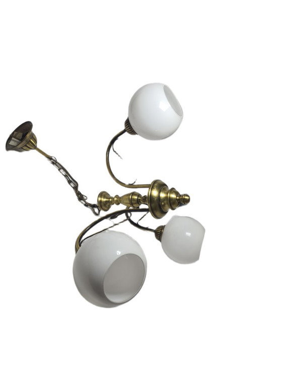 Lampadario Art Nouveau, Polonia, anni '70 – Glass, Metal (photo 13 of 14)