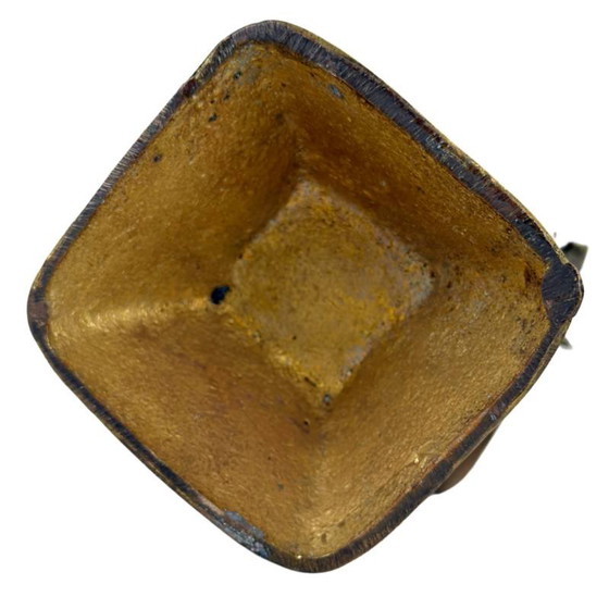 Antiek Thais vuurverguld bronzen Kinnara beeld - 19e eeuw - Ingelegde ogen – Beeldhouwkunst, Glass, Copper (photo 11 of 11)