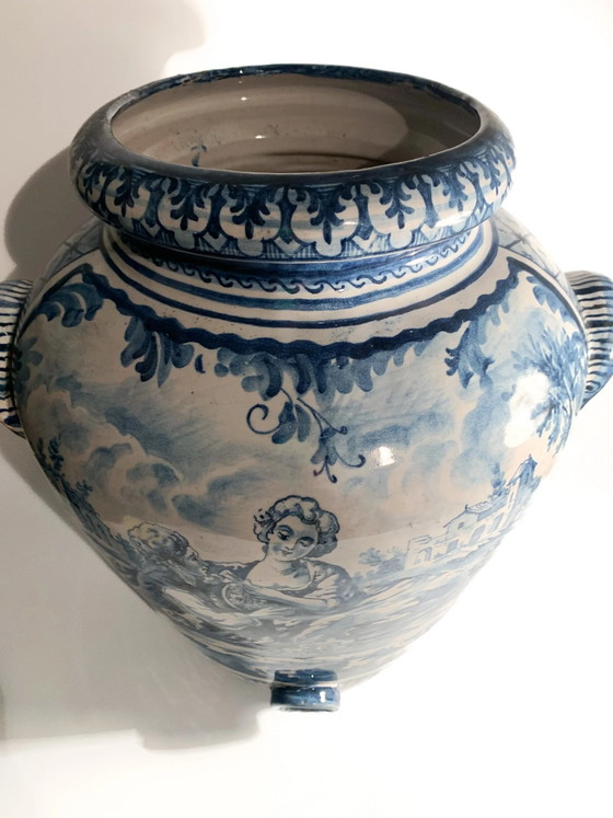 Große handbemalte Savona Keramik Vase, 1725 – Vasen (photo 6 of 13)