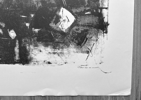 Image 1 of Sérigraphie Wim Motz - Panneau sur le mur