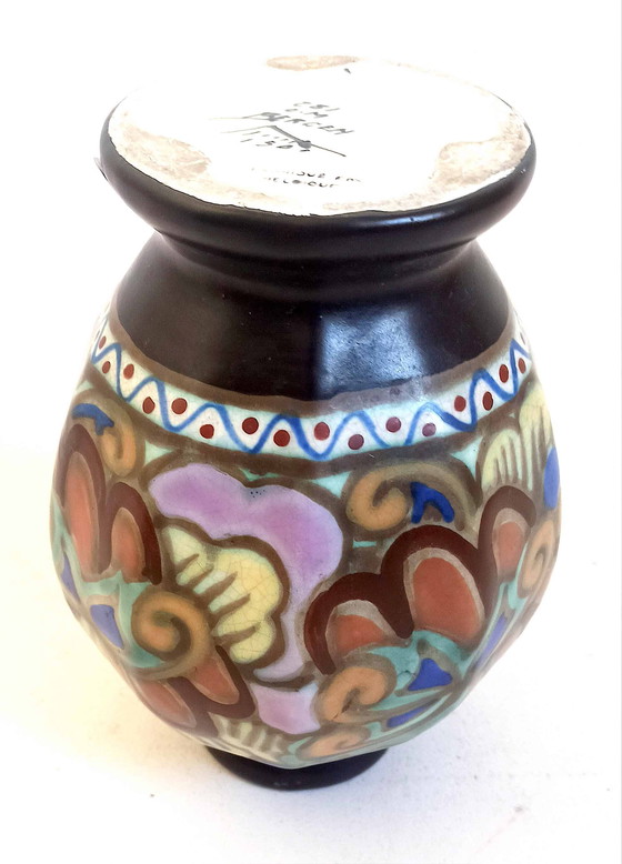 Image 1 of Jarrón de cerámica Bergen, década de 1920, altura 20,2 cm