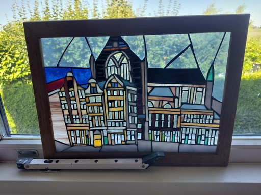 T.T. (Tjerk) Stolte - Glas in Lood - Raamdecoratie AMSTERDAM (90) "Nieuwe Kerk / Nieuwezijds Voorburgwal" 