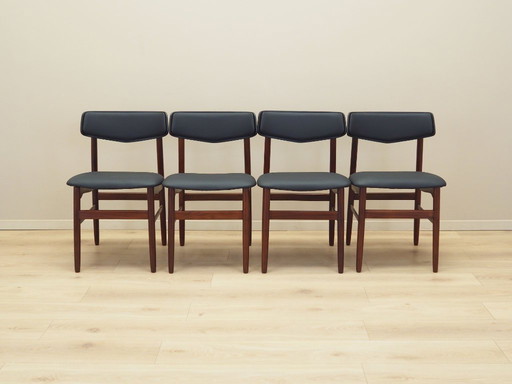 Satz von vier Teakholzstühlen, dänisches Design, 1960er Jahre, Produktion: Dänemark