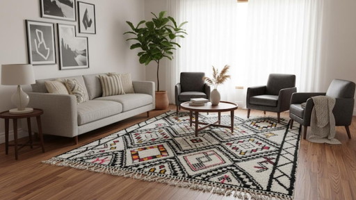 Tapis Beni Ouarain en laine authentisch 300cmx200cm