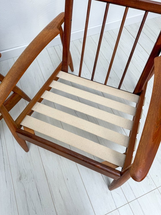 Image 1 of 1/2 Poltrona danese in teak anni '60 – Poltrona lounge di metà secolo con rivestimento nuovo