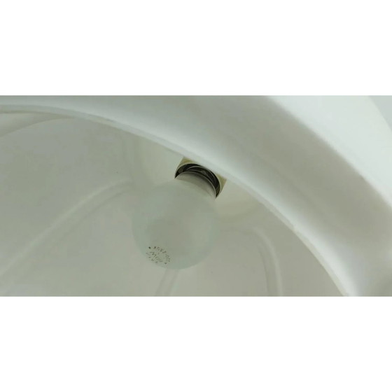 Glashütte Limburg, Pendant lamp, Flower-shaped Opal Glass Shade, Large Model – Iron (photo 7 of 9)