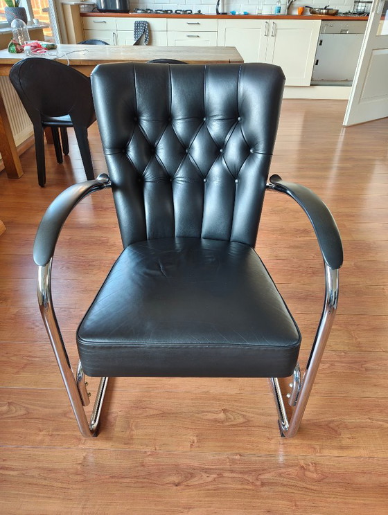 Dutch Originals Gispen 412SGE, Sillones, Cuero, Cromo, Negro, Bauhaus (foto 2 de 6)