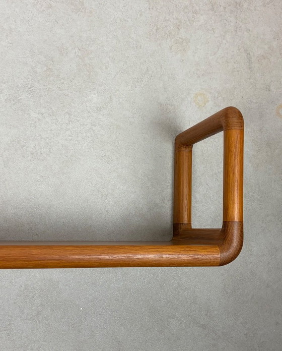 Image 1 of Vintage dyrlund wandplank, teakhouten plank organische vorm