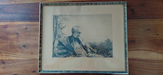 Image 1 of Dessin original de Johann Wolfgang von Goethe, signé Karl Bauer