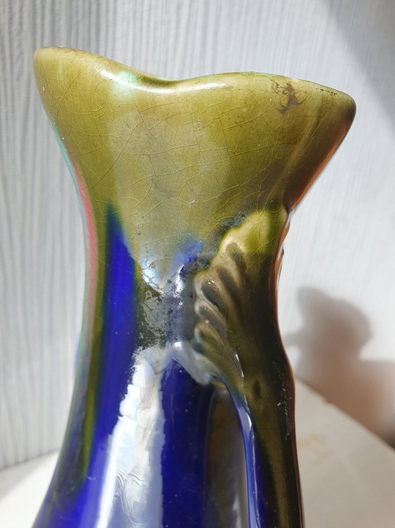Antique Art Nouveau Vase – Orchies France (ca. 1920) – 27 cm – Ceramic (photo 4 of 9)