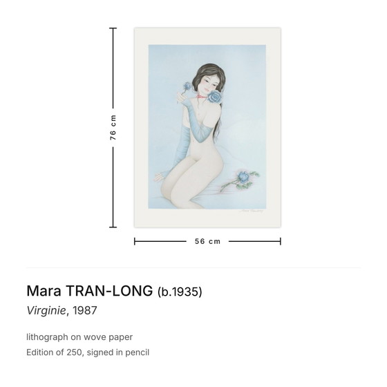 Mara Tran-Long Signed Lithograph Virginie 1987 – Lithographs & prints, Paper (photo 3 of 5)