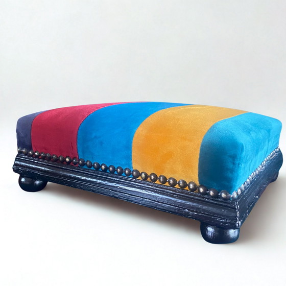 Poggiapiedi vintage colorato – Poggiapiedi e pouf, Metallo, Velluto (photo 3 of 5)