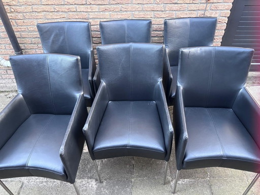 Set of 6 original dining chairs in the style of Bert Plantagie