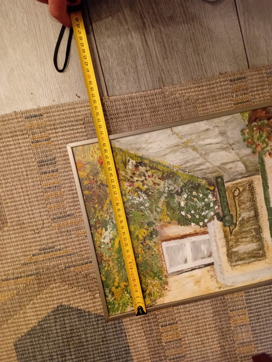 Image 1 of Beautiful frame with a print of a beautiful colorful flower garden