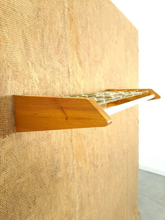 Image 1 of Coat rack from Sweden gold with wood, no. 11