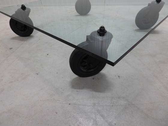 Image 1 of Gae Aulenti for Fontana Arte "Table with Wheels" Italy 1980