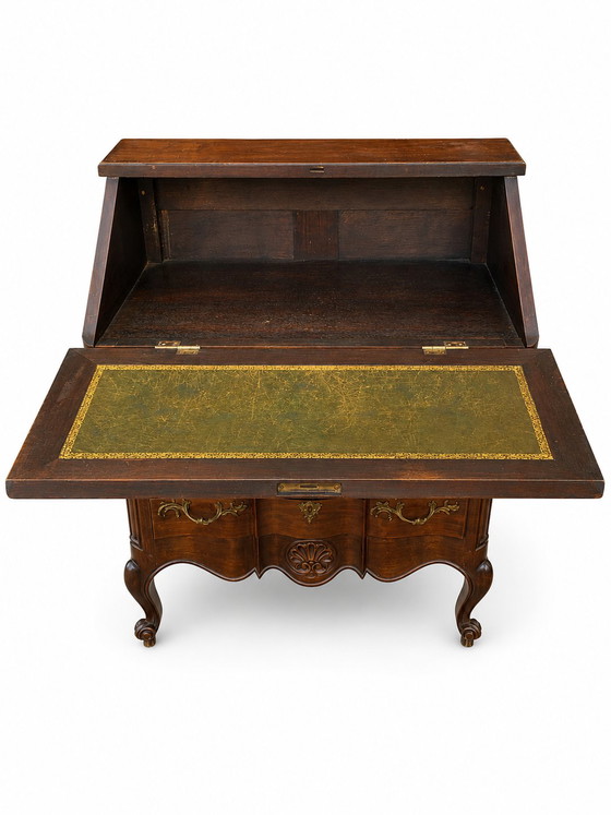 Sekretär/Schreiber im Stil Ludwigs XV. – Schreibtisch, Leather, Wood (photo 6 of 9)