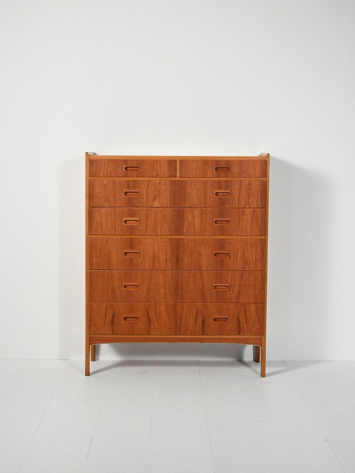 Swedish teak tallboy by Treman